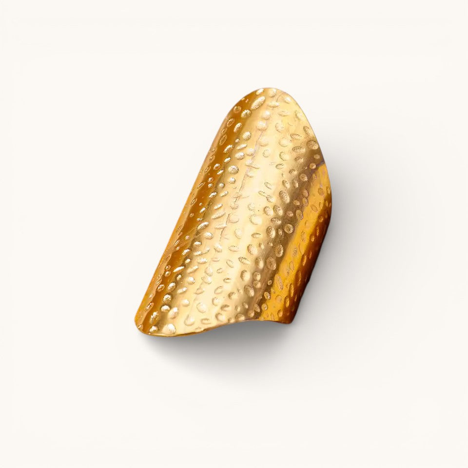 Anillo Ajustable Dorado Mujer Martillado Tipo Lámina